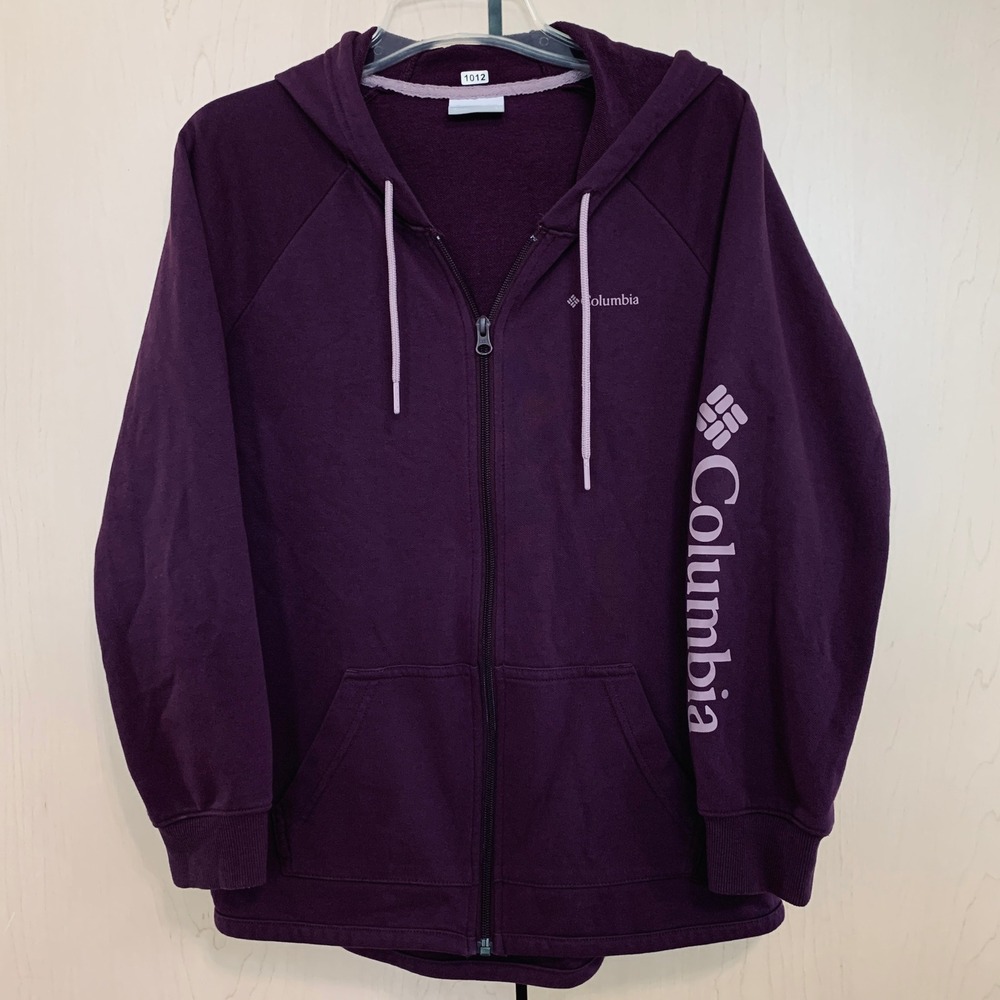 Columbia Women's Full‎ Zip Graphic Hoodie Activewear Sweatshirt Purple Size S